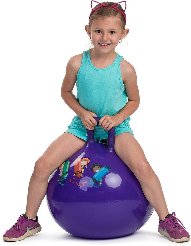 Synlark Hopper Ball Kids Exercise Ball Multi-Function Jump Ball, Bouncy Ball with Handle Puffer Ball