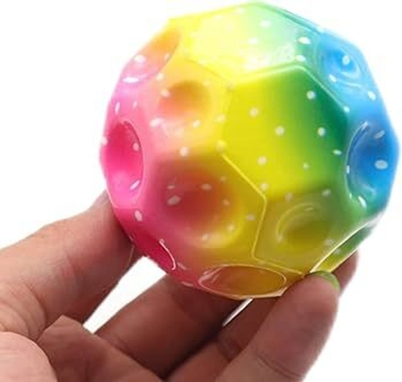 CJ CHILDREN MULTI Colour Jump Ball, Moon Ball, Space Ball, High Jumps Rubber Ball Throwball