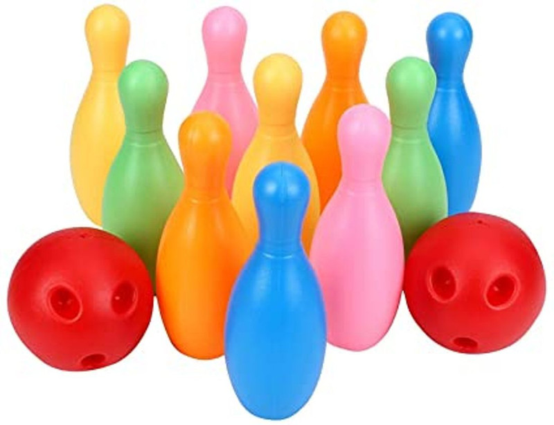 deepak badkur Bowling Game Set with 10 pin Bottles and 2 Balls for Kids (Multi Color) Made In India Bowling