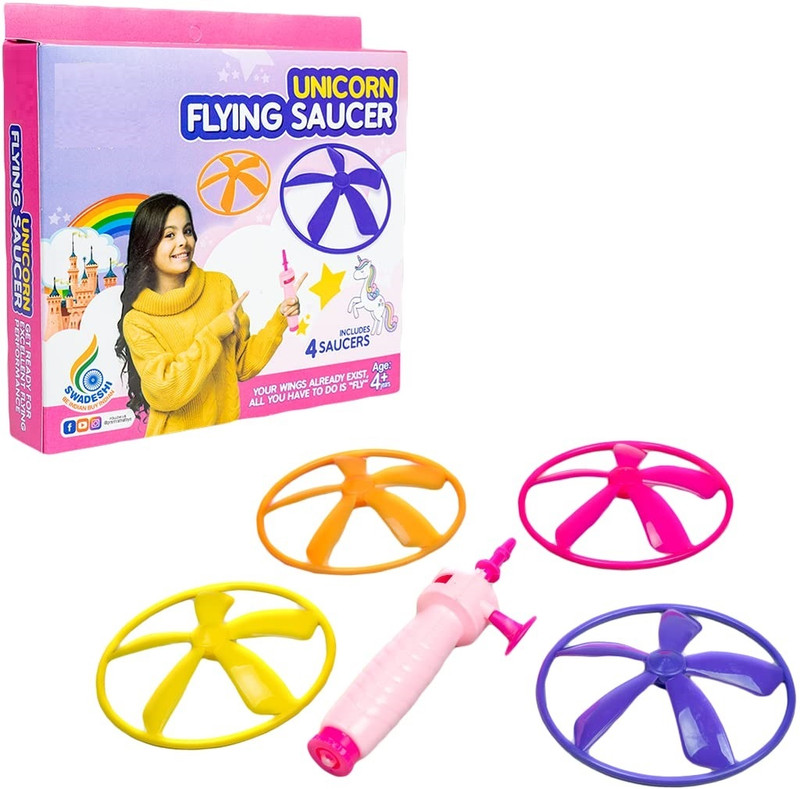 zokato Mini Flying Saucer Indoor & Outdoor Toy Can Be Played as Space Rocket Toy(Multicolor)