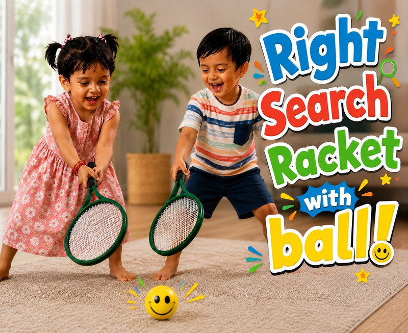 RIGHT SEARCH Tanis racket and ball for kids(Multicolor)
