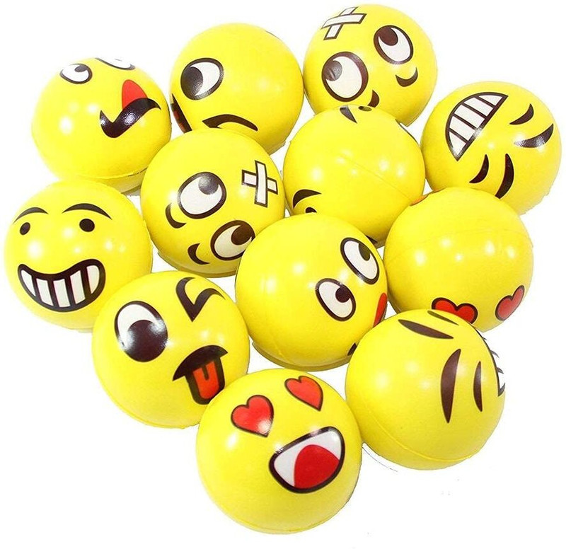 PoPo Toys Emoji Balls | Expression Soft Balls | Smiley Balls That are so Soft & Safe Play Softball