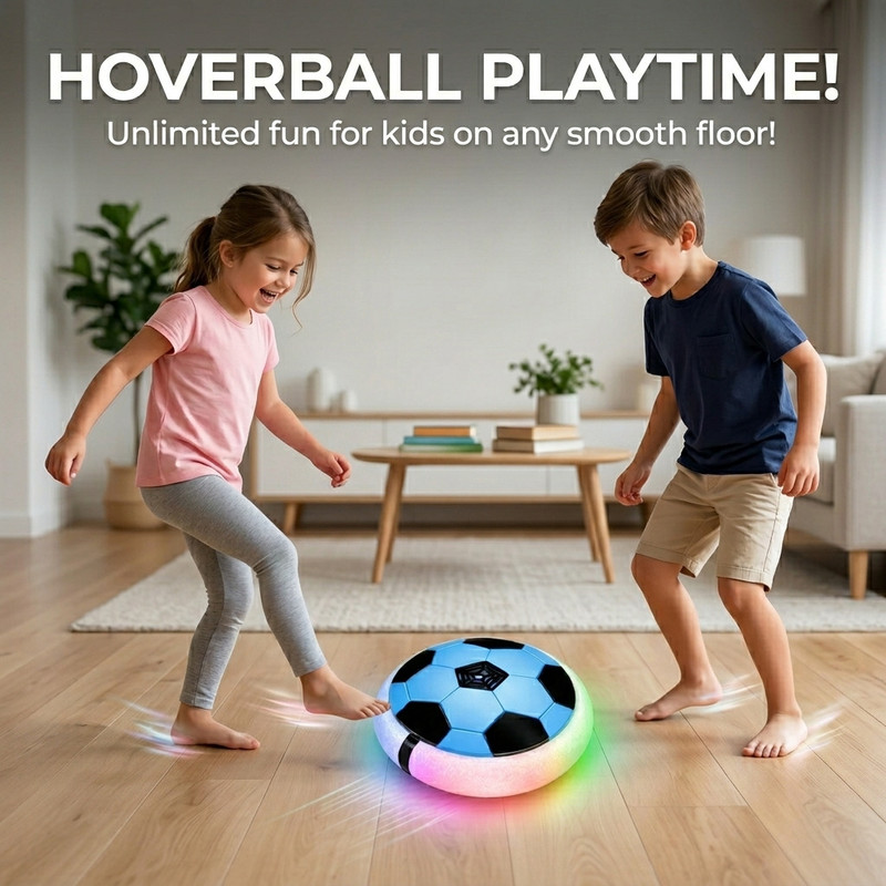 Unikidstoy Hover Soccer Ball Toy (blue) with LED Lights, Indoor Game, Battery Operated Hoverball