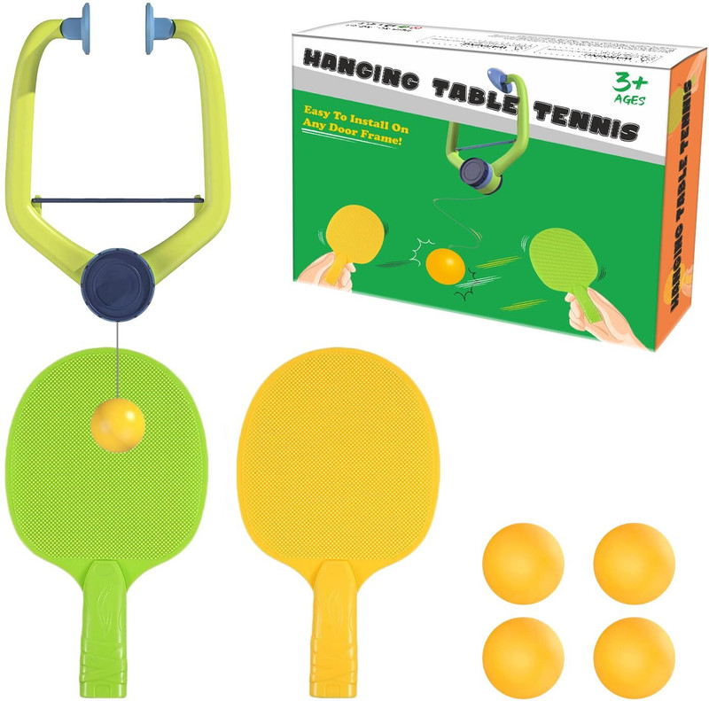 AKTOM Children Indoor Hanging Table Tennis Trainer Set Ping Pong Ball for Kids Table Tennis Kit