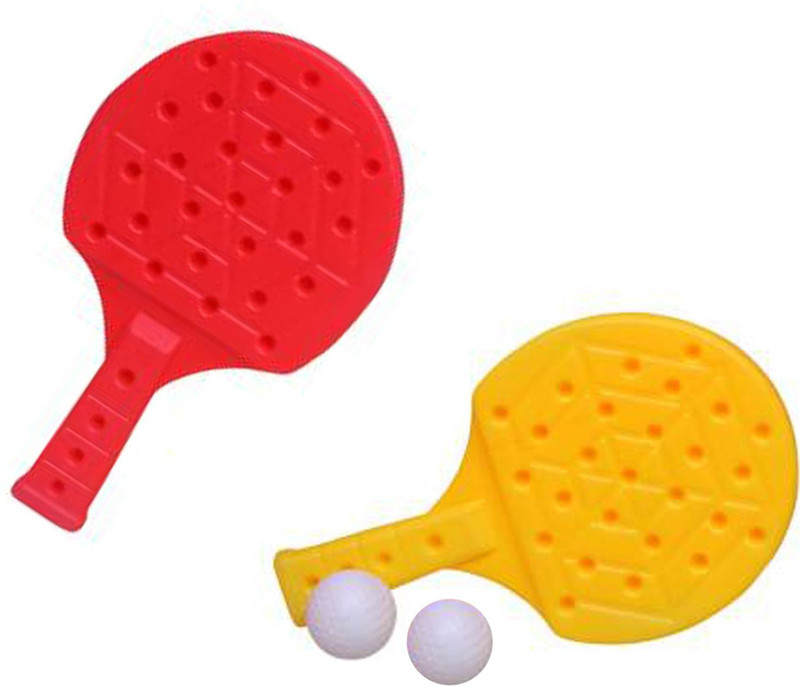 Zhunmun Racket Set with 2 ball for kids with premium quality, Plastic Table Tennis Badminton, large racket set 2 Tennis Racquet - indoor and outdoor games for kids Badminton Kit