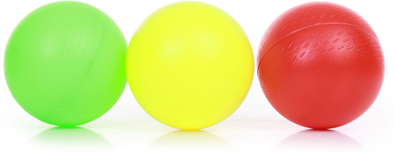 Toys Basket Plastic Ball Non Toxic Cricket Training Ball (Standard, Pack of 3, Multicolour) Cricket Ball