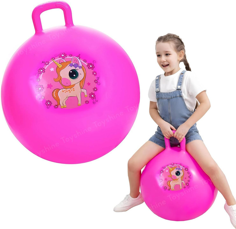 zobro Hopper Ball Kids Exercise Ball Multi-Function Jump Ball, Bouncy Ball with Handle Inflatable Hoppers & Bouncer, Infatable Ball(Multicolor)