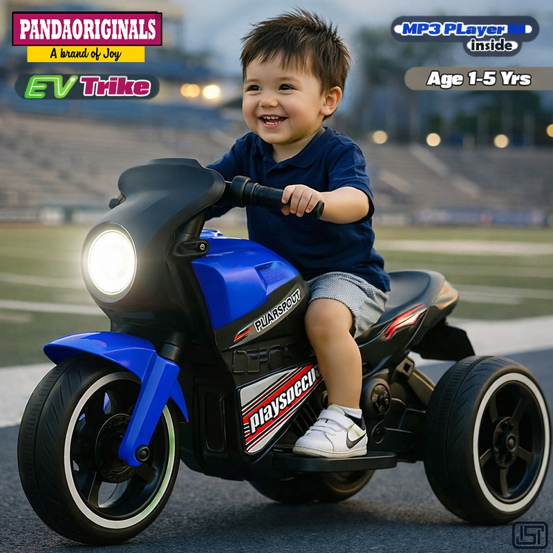 Pandaoriginals Ducati Ev With Music And Lights, Forward and Backward Gear, Built in MP3 player Tricycle(Orange)