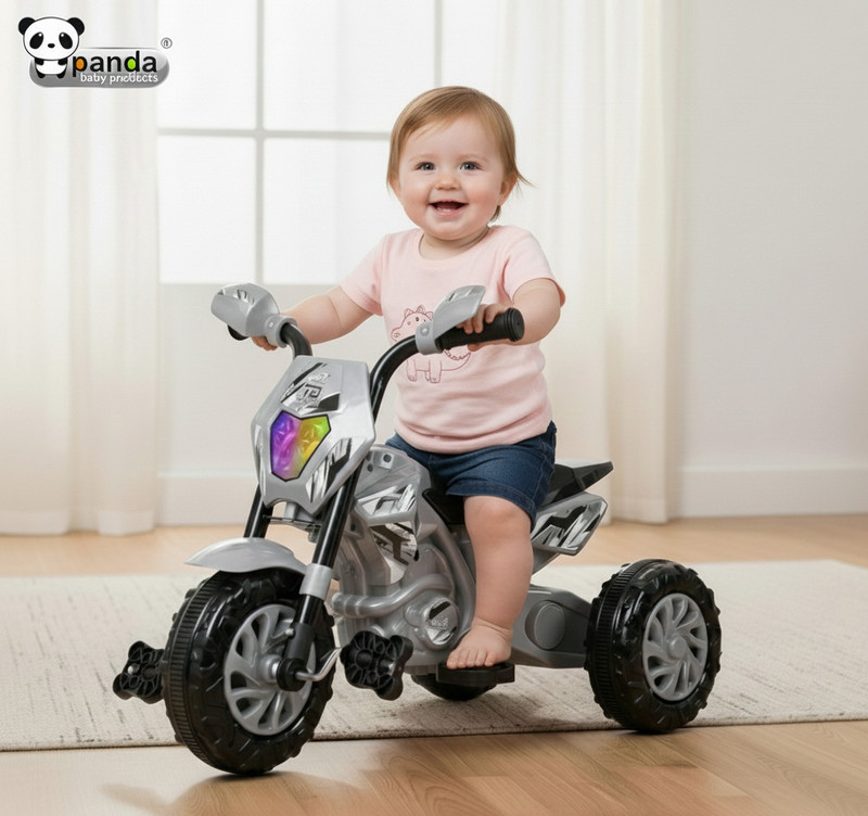 PANDA BABY PRODUCTS Kids Ride-On Dirt Bike Style Tricycle with Pedals & Sturdy Wheels GT-Tricycle Ride-on Dirt Bike Tricycle(Green)