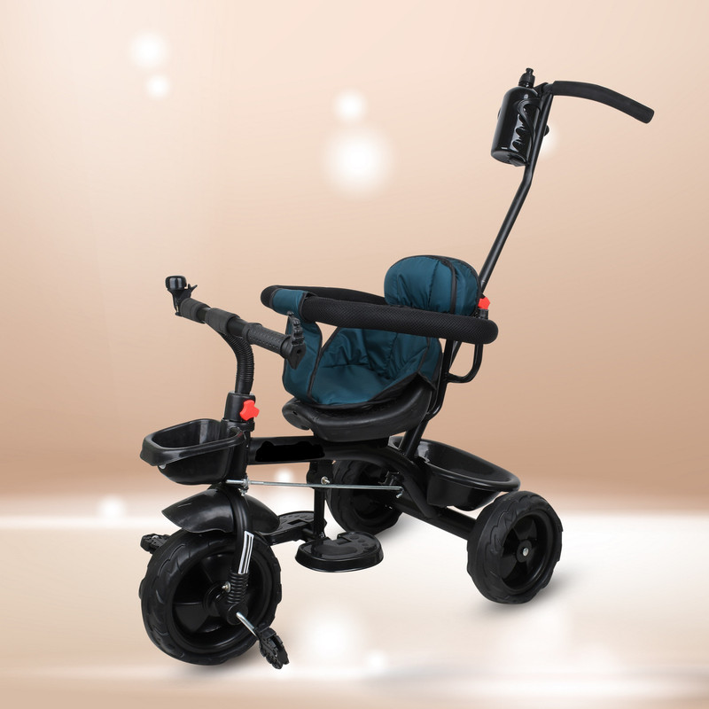 DUGGI MUGGI kids best trike 1-4 year kids with Parental Push Handle With Side Spot for Kids Tricycle(Black)