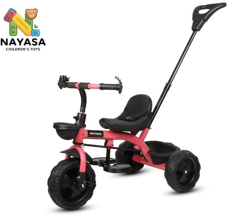 LOL-FUN Tricycle with Parental Handle and For Ages (1–5 Years) HDL-01 Tricycle(Pink, Black)