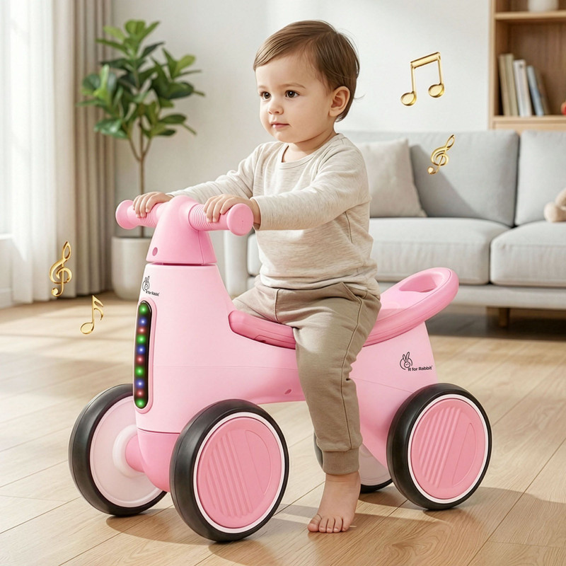 R for Rabbit Speedster Glider Rideon Push Car Under Seat Storage for Toys 1-4 Years (Pink) ROSGP05 Tricycle(Pink)