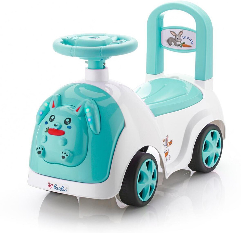 JoyRide Hoppy Rideon Car for Kids with Music LED Lights Backrest,Storage & Big Wheels(Purple)