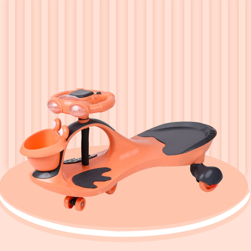 Stepupp STP ORANGE SWING MAGIC CAR WITH FRONT BASKET FOR KIDS WITH MUSIC-06 Tricycle(Orange)