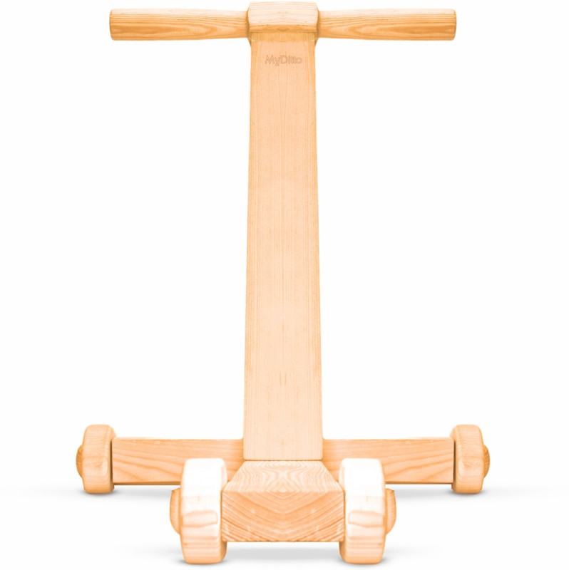 MYDITTO Natural Wood,Traditional Push Walker for Infants and Toddlers Tricycle(Brown)