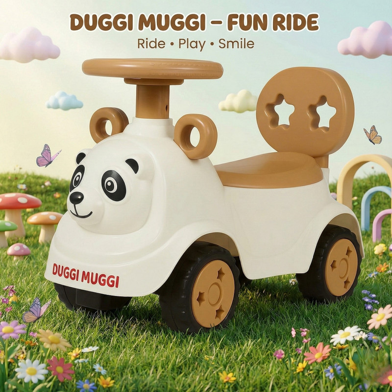 DUGGI MUGGI Magic Swing Car for Kids Twister Push Ride on Toy Kids Car, Lights & Music Rideons & Wagons Non Battery Operated Ride On Tricycle(Brown)