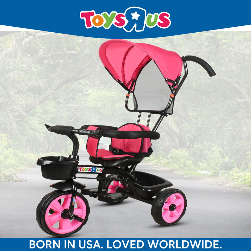 Toys R Us Avigo Kids Best Tricycle with Height Adjustable Parental Control Best Kids Safety Belt |Foam/Cushion Seat|1-5 Years Old Kids Tricycle(Orange)