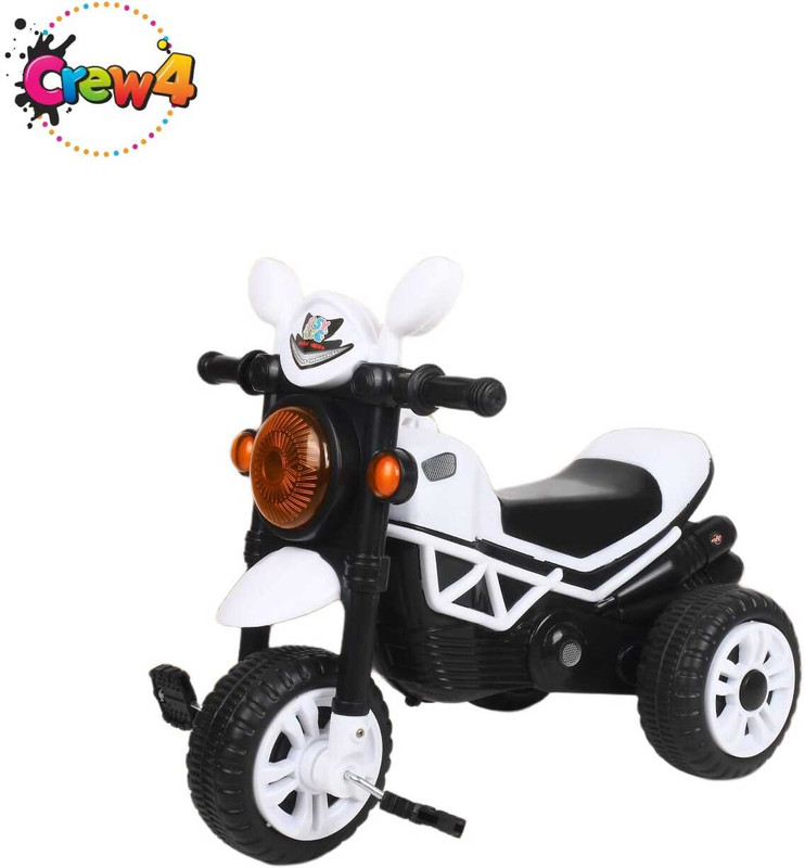 CREW4 Bullet Tricycle Ride-on with Lights and Sounds black bullet with strong seat, horn, light 02 Tricycle(Black)