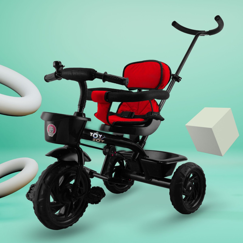 Toyzoy Maple Grand Trike with Safety Belt &Guardrail |Ages 24to60 Months|Carrying 30Kgs TZ_531 Tricycle(Red)