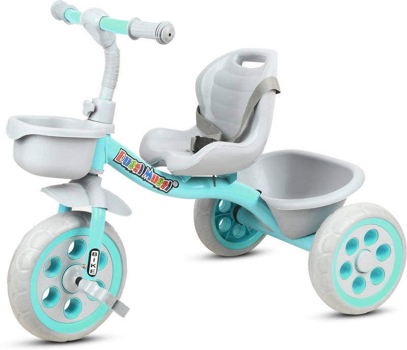 NEXOVA Best Tricycle for kids with Comfortable seat ,Safety Belt,Rubber Wheel for 1 to 5 Years with Front and Back Basket Tricycle(Blue)