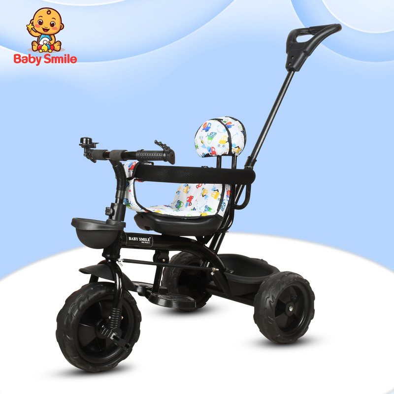 evohome Tricycle with Parental Handle | Armrest and for Ages (1-5 years) ST_06 Tricycle(Black, White)