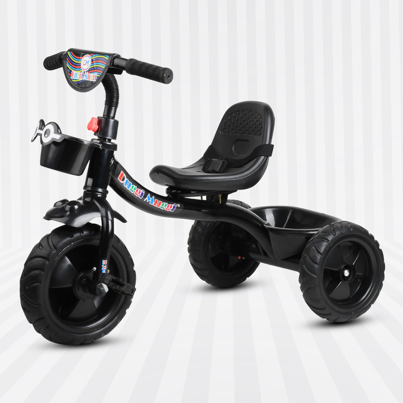 DUGGI MUGGI Tricycle with Basket,Seat Belt,Rubber Tyre Comfortable Tricycle Kiddo Tricycle for 2,3,4,5 Years Baby Kids Tricycle(Blue)