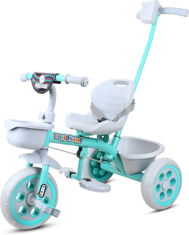 TOYSHOPPEE Premium Tricycle with Cushion Soft Seat,Storage Basket,Parental Handle R-50 TRICYCLE RECOMMENDED FOR TODDLER 1,2,3,4,5 YEAR KIDS Tricycle(Black)