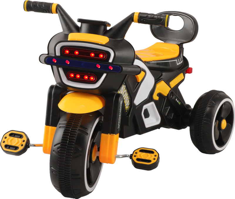 JoyRide Bike Pedal Tricycle for Kids Toddler Trike Headlight, Music, Eva Wheels & Curved Seat and backrest Push Along Pedal Trike for 15 Months to 3 Years Tricycle(Red)