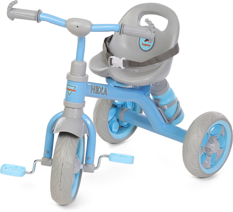 Maanit DASH TOYS Tricycle Dual Storage Basket With Bottel Safety Guardrail Comfort Seat_Model NEXA_for Kids|Boys|Girls Age 2-5 Years Tricycle(Blue, Grey)