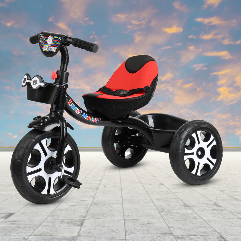 DUGGI MUGGI Tricycle for Kids,Soft Seat with Safety Belt Kids Ride on for 12 to 60 Months Boys/Girls Tricycle(Black)