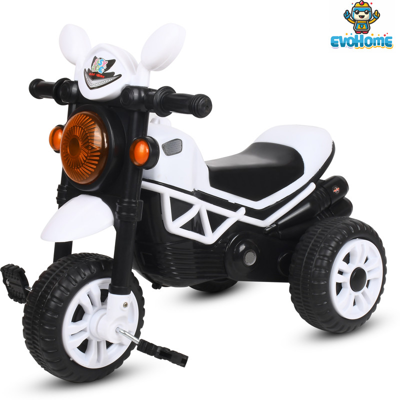 evohome Bullet Tricycle Ride-on with Lights and for Ages (1-5 years) Primmum bullet baby for kids boys/grills Tricycle(White, Black)