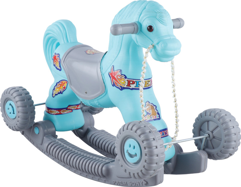 toyprofessor Baby Horse Rider and Rocker for child Age 1-3 Birthday Gift for Kids rideon toy Baby Horse Rider for Kids 1-3 Years Birthday Gift Horsey Rocker Ride-on Toy Tricycle(Grey, Light Blue)