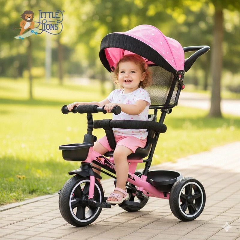 Little lions TFT Hyper Pro 500 Canopy/Plug N Play Trike/Baby Tricycle with Parental Control Tricycle(Blue, Black)