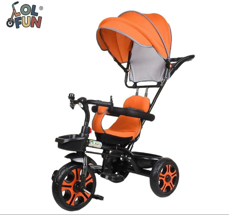 LOL-FUN Tricycle with Canopy For Ages (1–5 years) BABY FOR KIDS TRICYCLE CANOPY BLUE Tricycle(Orange, Black)