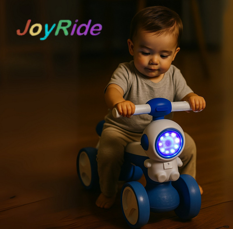 JoyRide 2 in 1 Astronaut Tricycle for Kids with Balance Bike Mode | Music & Light | Manual Push Bike for Kids to Learn Balancing, Kids Tricycle | 1-5 Years Tricycle(Blue)