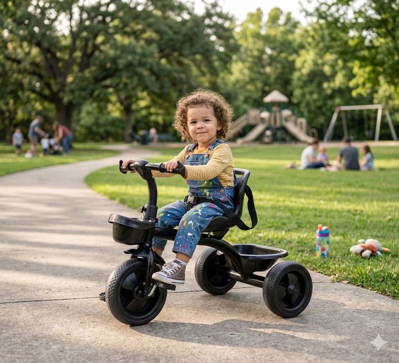 JoyRide Stylish Sports Baby Trike| Tricycle with Dual Storage Basket for Kids| Boys| Girls Age Group 2 to 5 Years Tricycle(Pink)
