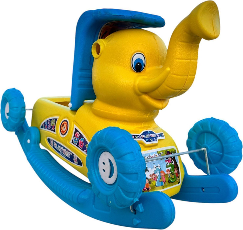 Fuddu 1pc Kids Kind of Horse Elephant Rider Rocker Toys 1-4yrs Birthday Gift Toys | Gajendra Swing Rockr Toys for kids, Magic car for Boys & Girls Rideons & Wagons Tricycle(Blue, Yellow)