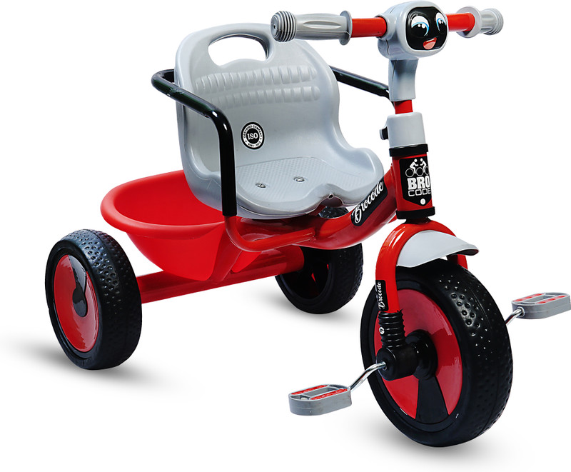 BroCode Baby Tricycle for 1 to 3 Years Boys Girls | Toddler Cycle with Basket Backrest BWNGSBL Tricycle(Red)
