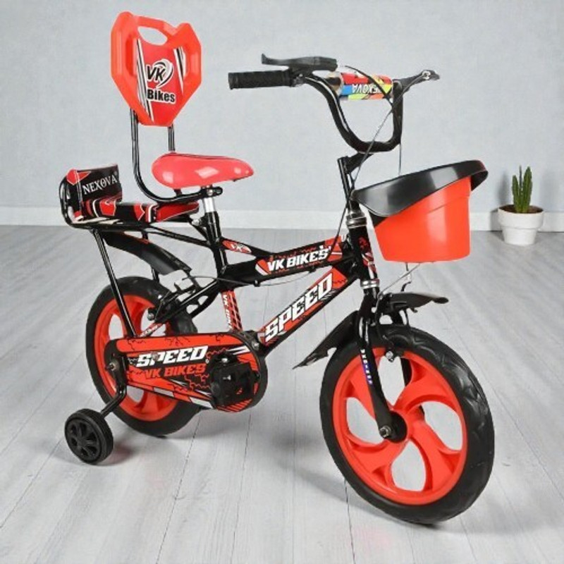 DUGGI MUGGI 14T BEST BICYCLE WITH BASKET,BACK SEAT,TRAINING WHEEL 14T BICYCLE FOR AGE 2-5 YEAR BABY BOYS&BABY GIRL Tricycle(Orange)