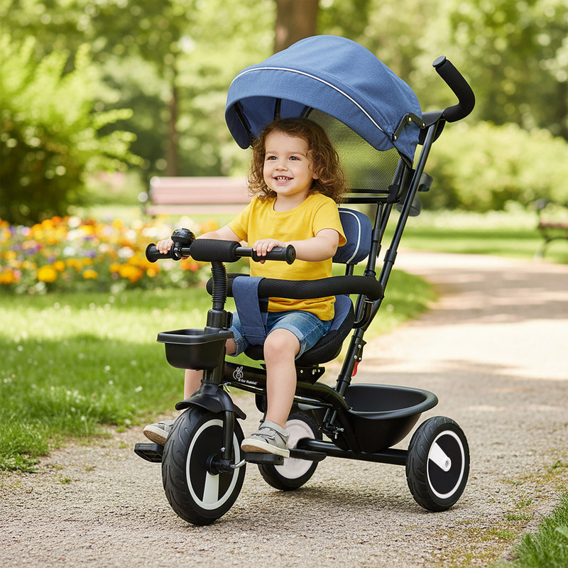 R for Rabbit Tiny Toes R40 Plus Kids Tricycle with Canopy, Parental Control & Storage TCTT40PDB4 Tricycle(Blue)