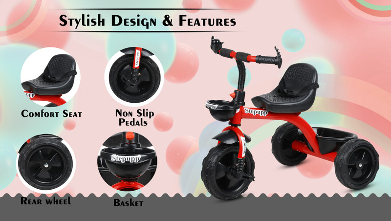 DUGGI MUGGI Tricycle Best For 1-4 Years kids With Best Quality and Full Safety Tricycle For Kids With Safety Tricycle(Red)