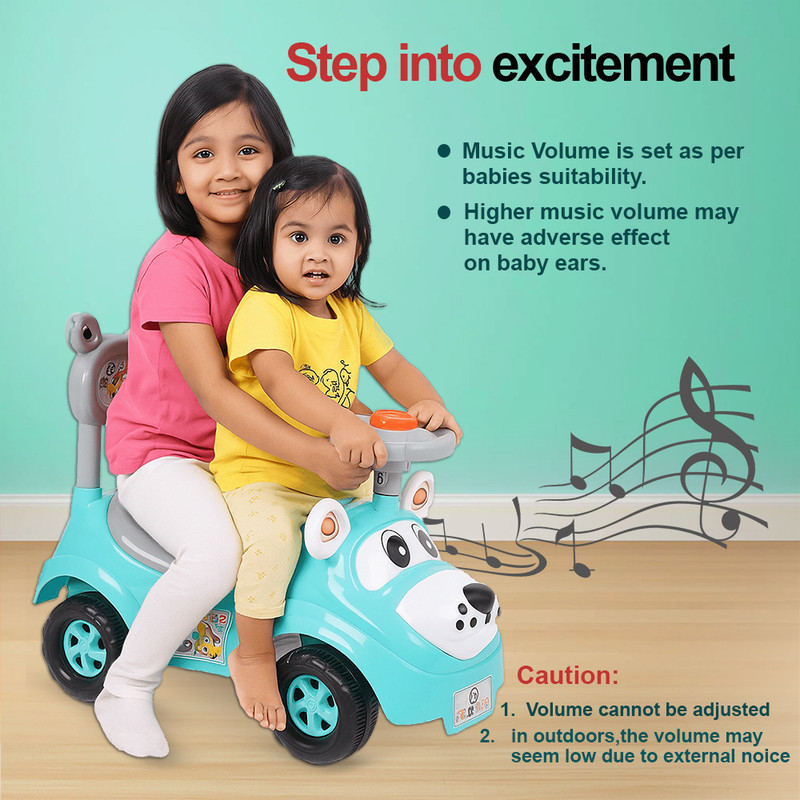 SPEEDFOX Push Rider Car with Steering & BackrestRide-On Car for Kids | kids scooter(Green)