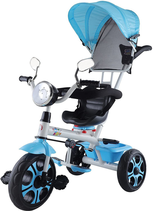 JoyRide CITY BLAZE PrO MAX Musical Trike|Tricycle with Light, Foldable Canopy and 360 Degree Seat Rotating Tricycle for Kids|Boys|Girls Age Group 2 to 5 Years Tricycle(Blue)