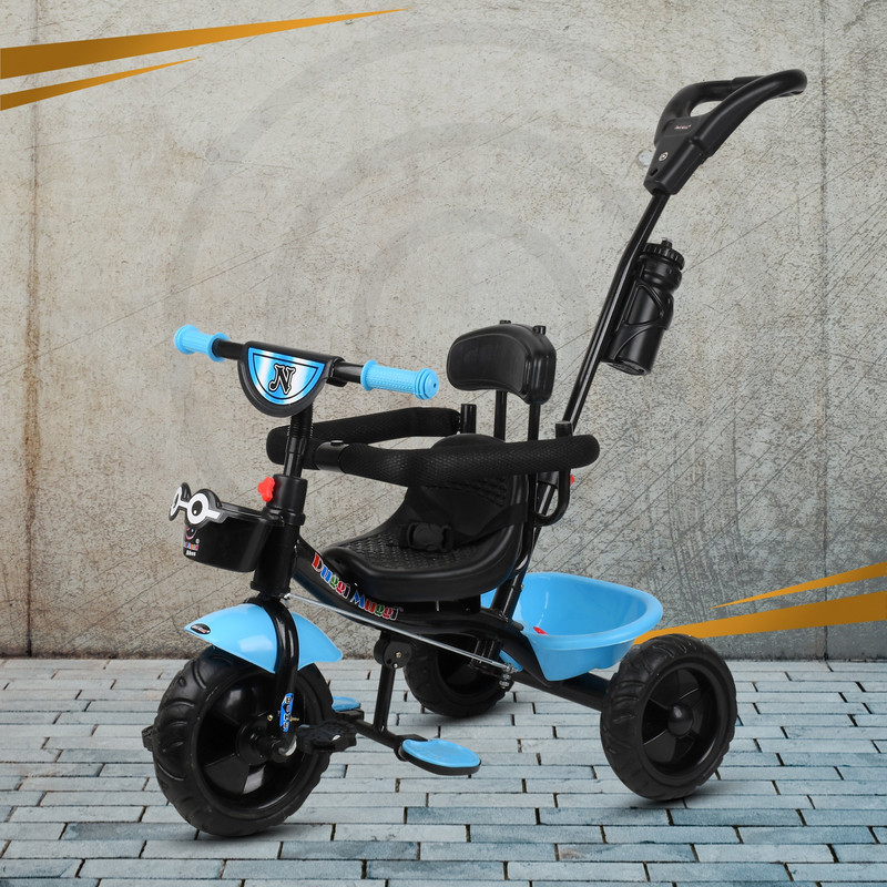 NEXOVA Plug N Play Tricycle with Parental Control,Storage Basket and Safety Guard Rail for 12 Months to 48 Months Boys / Girls / . Carrying Capacity Upto 30kgs Tricycle(Black)