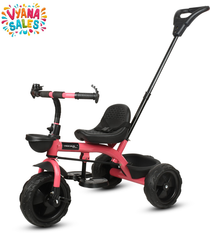 vyana sales Tricycle with Parental Handle and For Ages (1–5 Years) RAINBOW PINK HANDLE 3018 VY Tricycle(Pink)