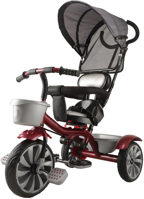 JoyRide Flyer Plus Tricycle For Kids Trike | Tricycle with Comfortable Cushion | Brakes in Wheel | Rotating Seat | Boys | Girls Age Group 2 to 5 Years Tricycle(Maroon)