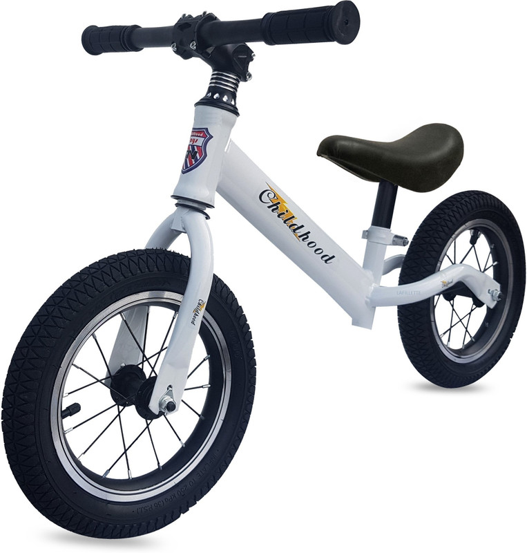 LAFILLETTE Lightweight Pedal Free Adjustable Seat Spokes Wheel Sport Training 12 T (inch) Balance Bike(Single Speed, Black, Rigid)