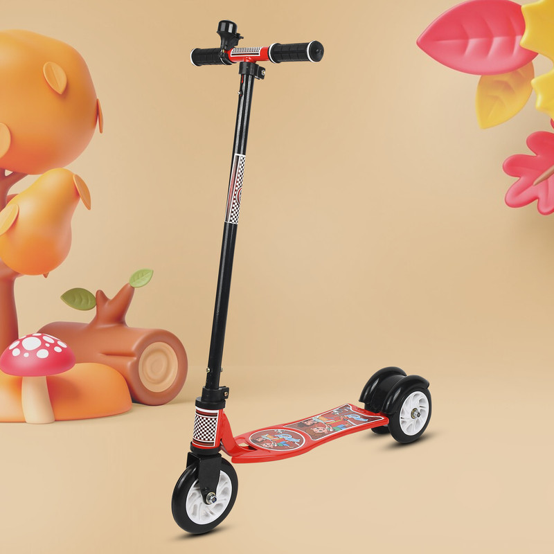 N2P Scooty Premium Supper Storng 100 kg capacity scooty with Bell Road Runner with Back break , Foldable Scooter, Skate Scooter for Kids Tricycle(Silver)