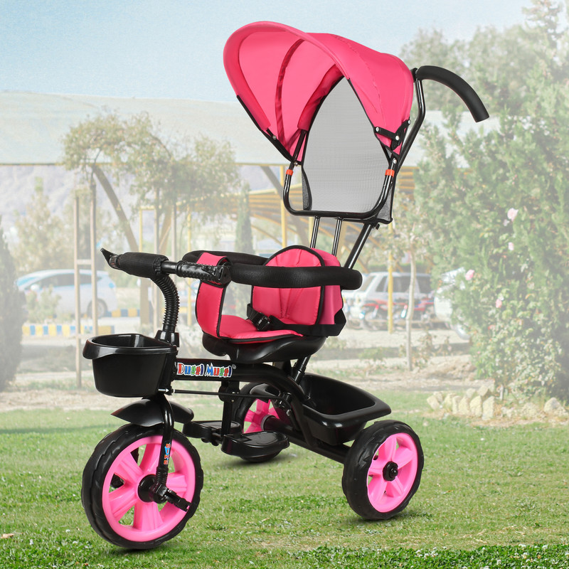 NEXOVA COMFORTABLE SEAT FOR BABY BOYS&BABY GIRLS Tricycle TRICYCLE PREMIUM WITH CANOPY STAROGE BASKET Tricycle(Pink, Black)