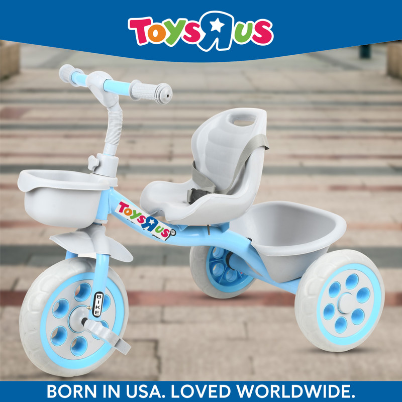 Toys R Us Avigo Bike for Kids with 3 EVA Wheels,Basket for Toys -Durable Tricycle 25kg Capacity Tricycle(Grey, Blue)